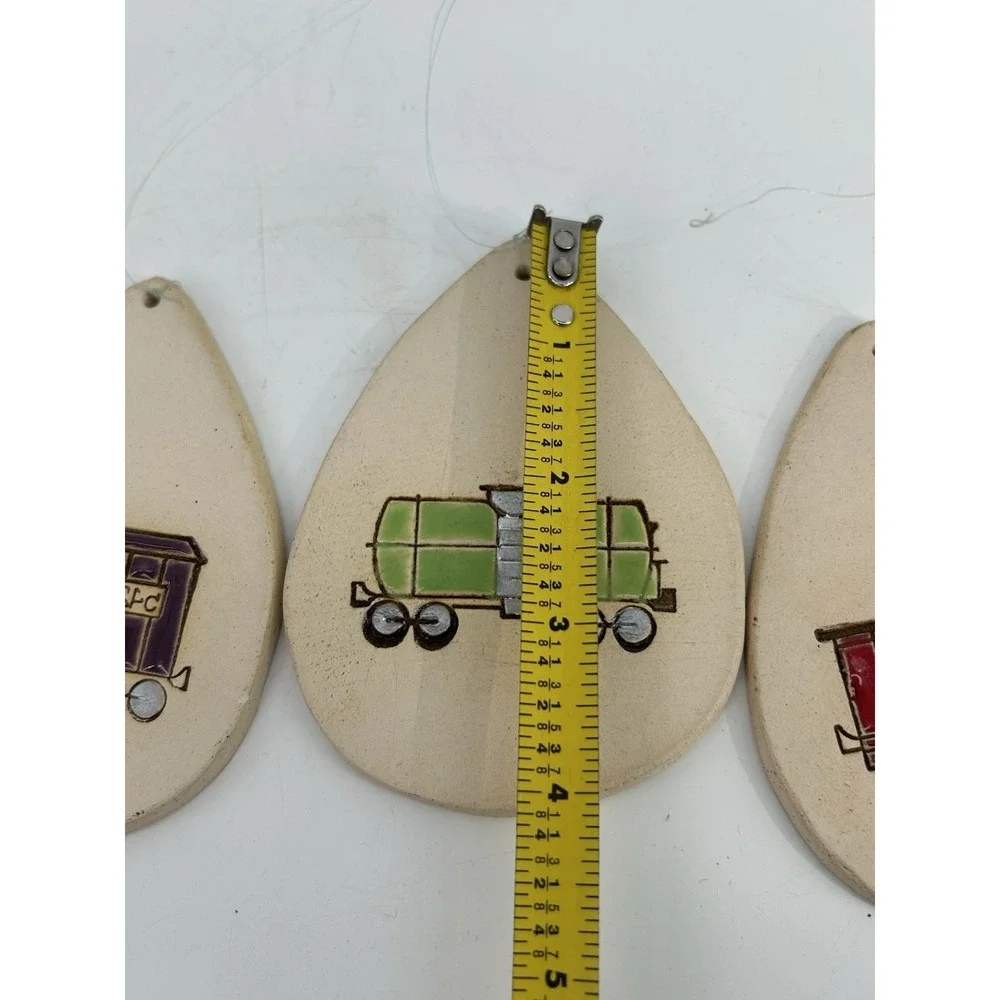 Vintage Handmade Ceramic Railroad Train Wind chime Decoration READ